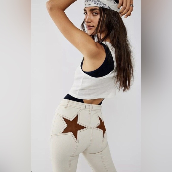 We The Free | Free People Women’s Firecracker Flare Jeans Size 32 Boho Rodeo - Picture 2 of 11